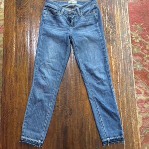 PAIGE Blue Skinny Jeans with Raw Hem Detail. NEVER WORN